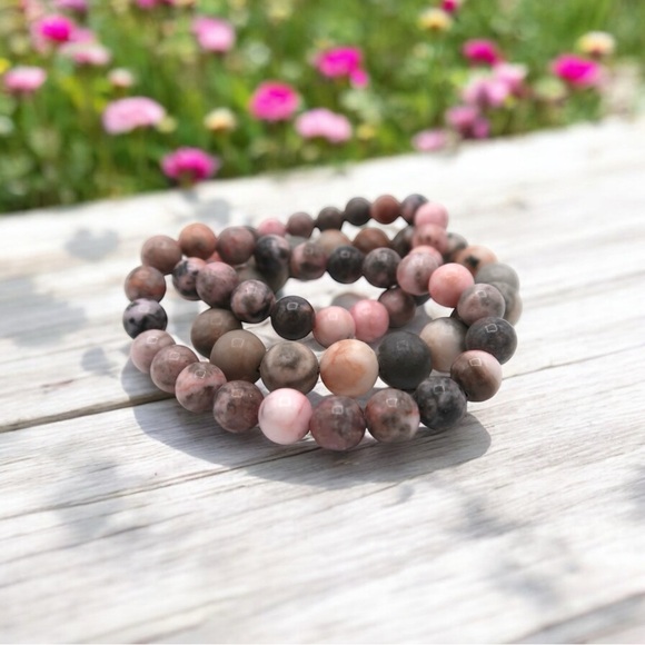 PINK ZEBRA JASPER BRACELET - Picture 4 of 7